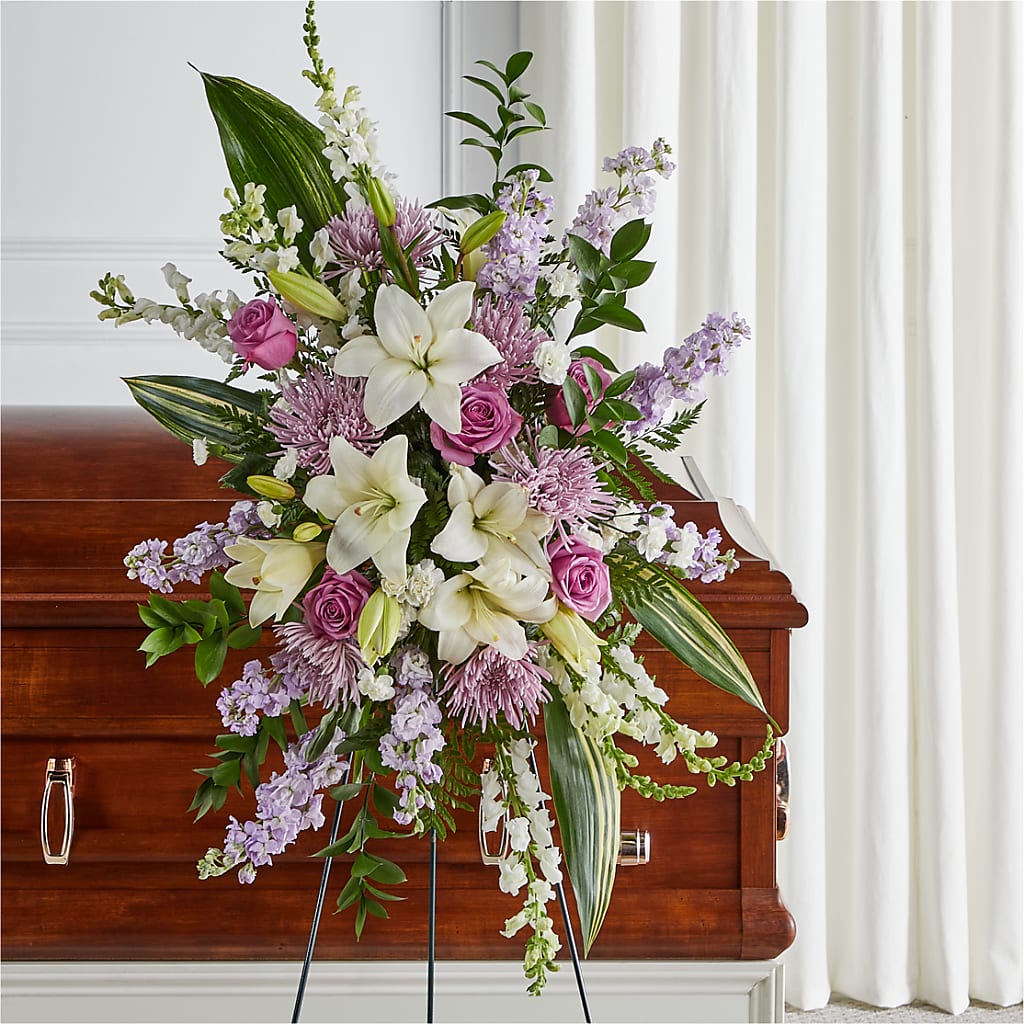 Grateful Hearts Standing Spray – Le Bloom Floral, Le Mars IA