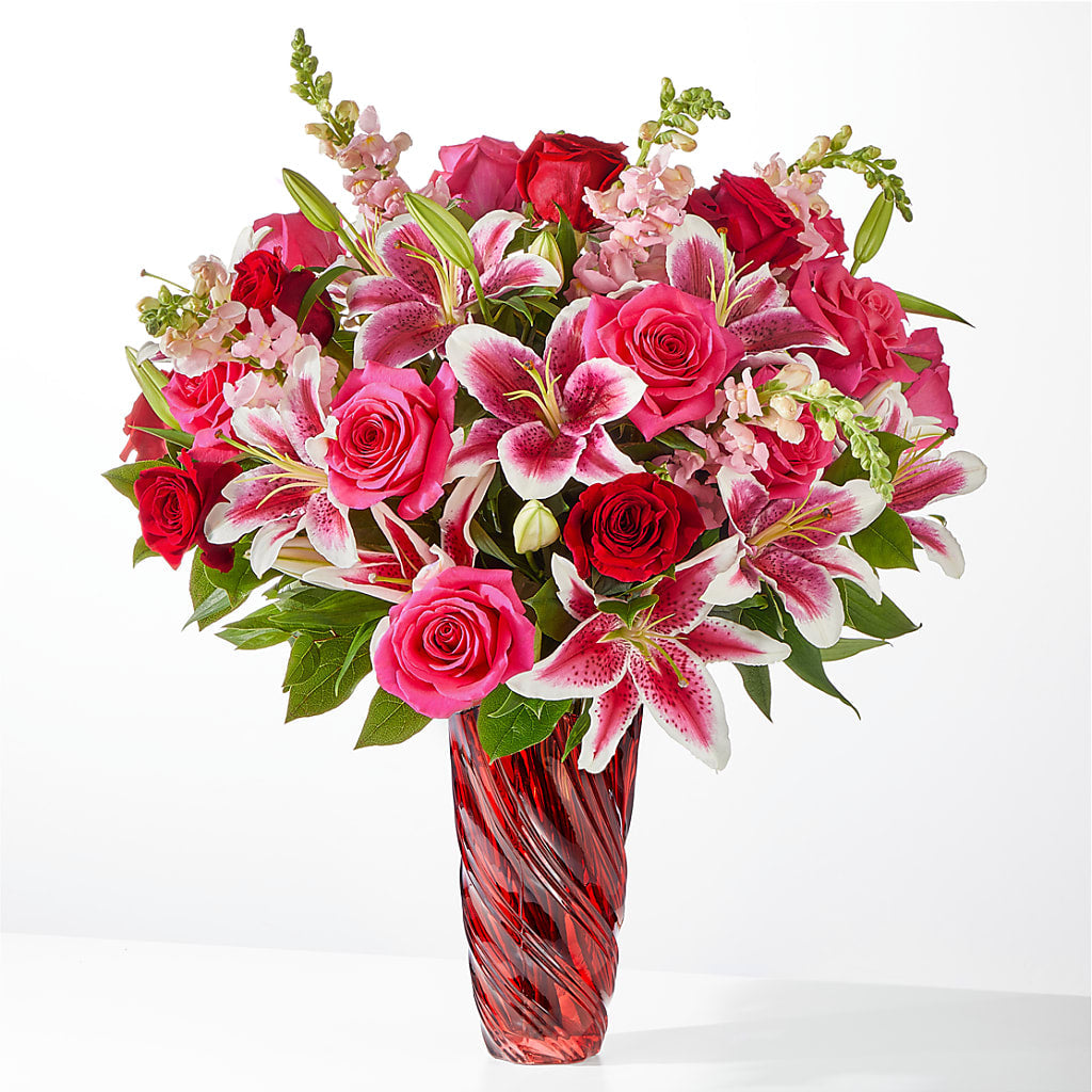 Always You Bouquet with Luxe Swirl Vase – Le Bloom Floral, Le Mars IA