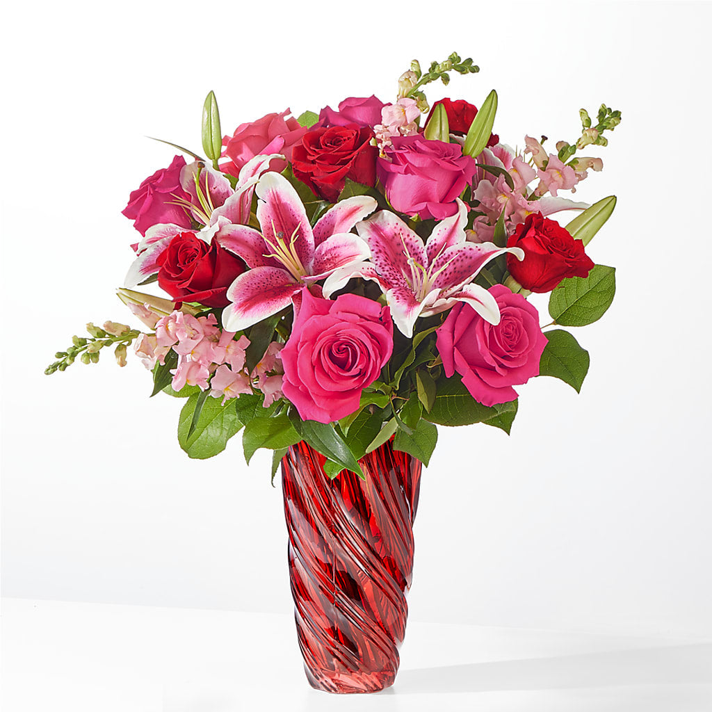 Always You Bouquet with Luxe Swirl Vase – Le Bloom Floral, Le Mars IA