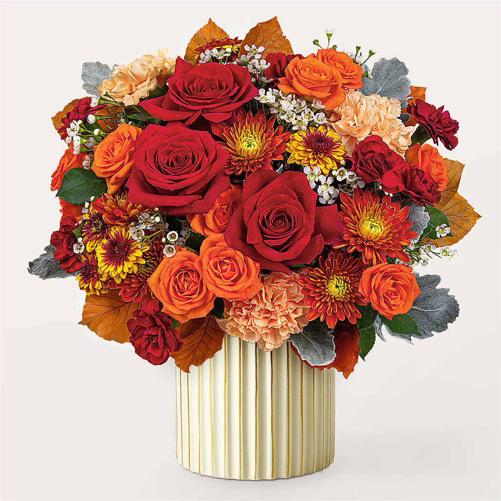 Merlot Bouquet with Ivory Vase – Le Bloom Floral, Le Mars IA