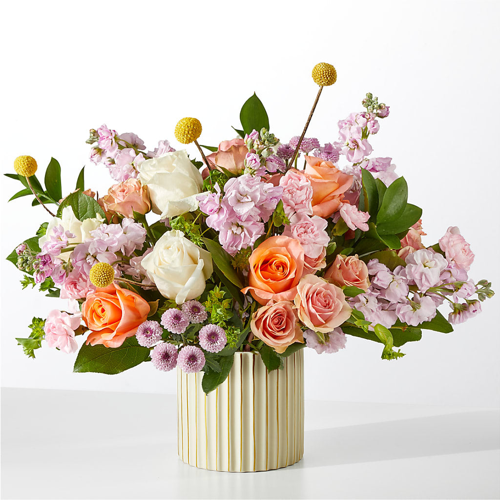 French Market Bouquet with Ivory Vase – Le Bloom Floral, Le Mars IA