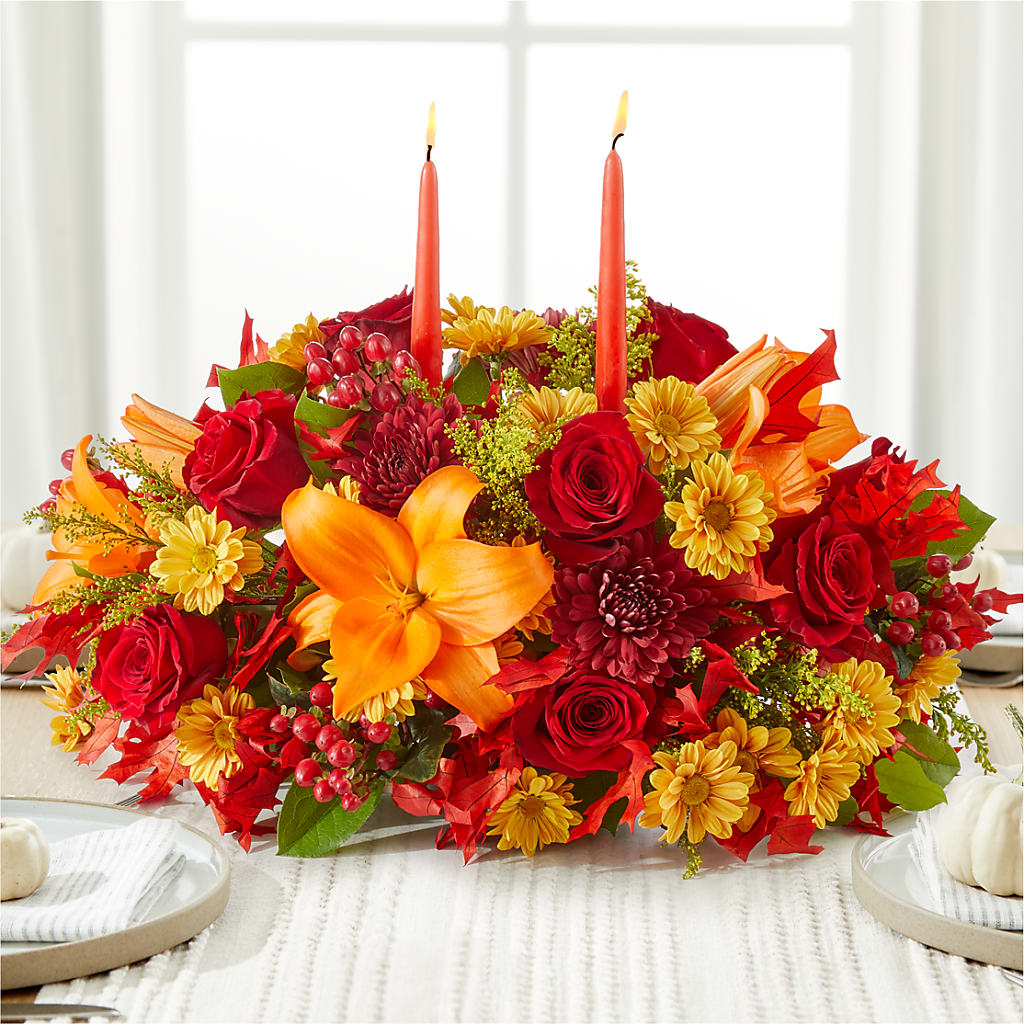 Autumn's Embrace Centerpiece – Le Bloom Floral, Le Mars IA
