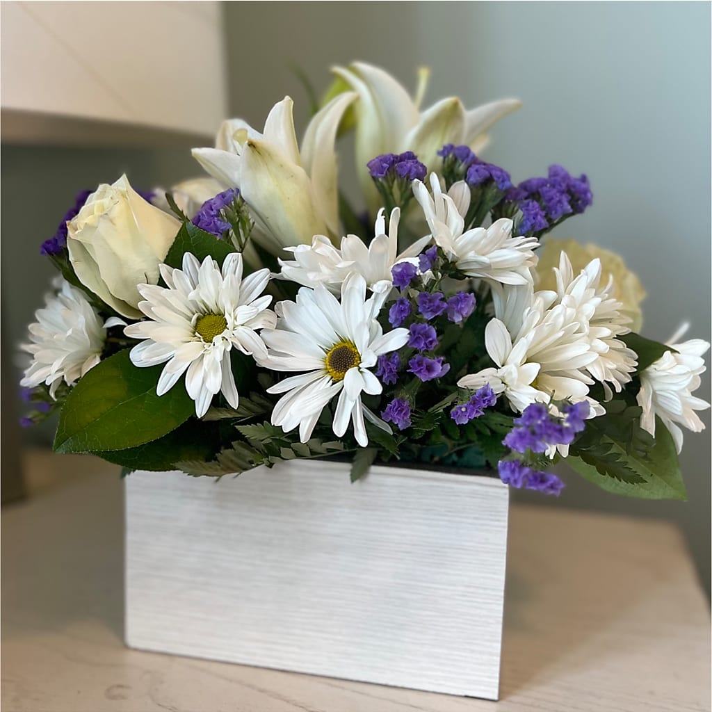 Beyond Blue Box Bouquet –  Le Bloom Floral, Le Mars IA