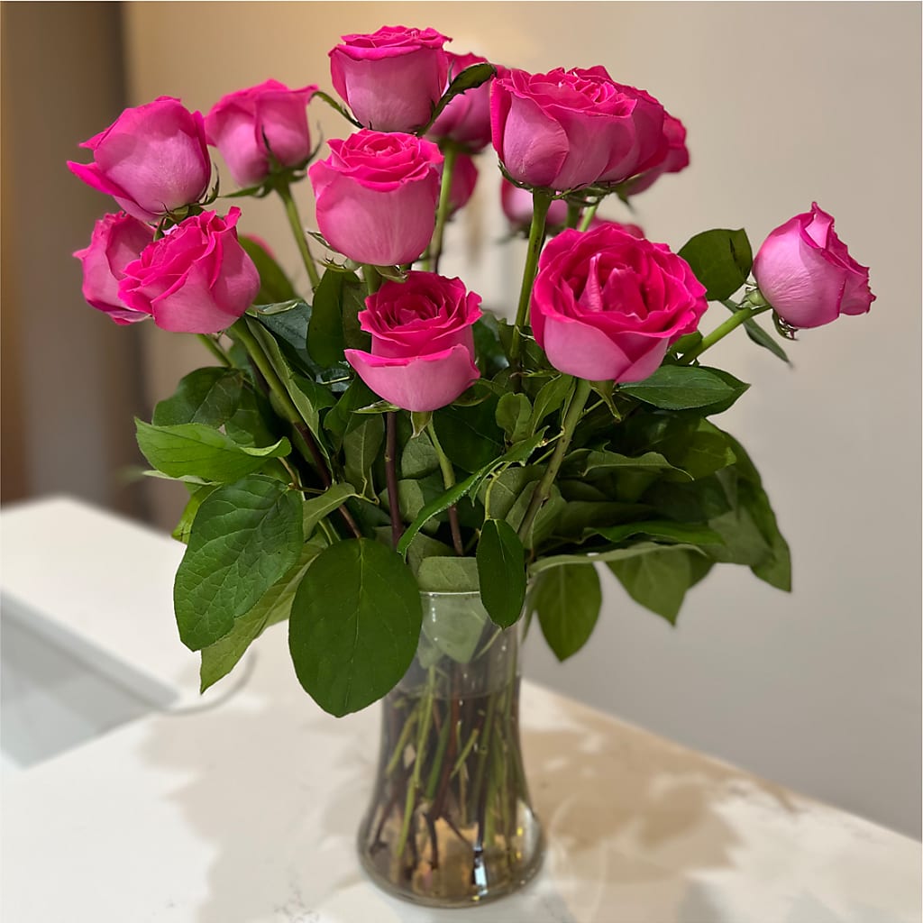 Long Stem Pink Rose Bouquet –  Le Bloom Floral, Le Mars IA