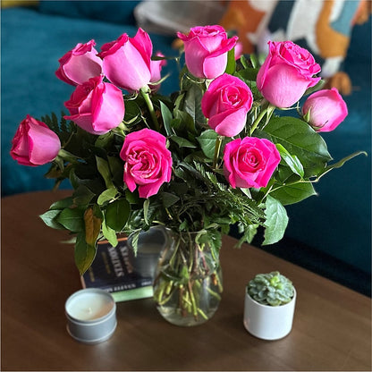 Long Stem Pink Rose Bouquet –  Le Bloom Floral, Le Mars IA