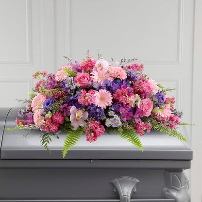 Glorious Garden Casket Spray –  Le Bloom Floral, Le Mars IA