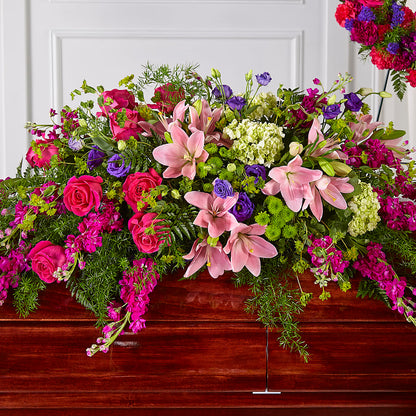 Radiant Tribute Casket Spray –  Le Bloom Floral, Le Mars IA