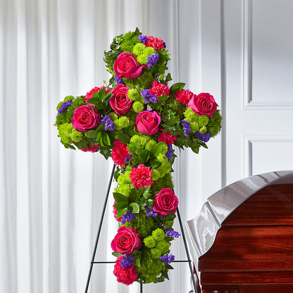 Tribute Rose Floral Cross –  Le Bloom Floral, Le Mars IA
