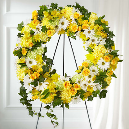 Golden Remembrance Wreath –  Le Bloom Floral, Le Mars IA