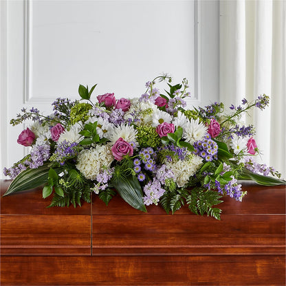 Meadows of Serenity Casket Spray –  Le Bloom Floral, Le Mars IA