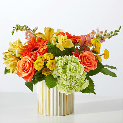 Autumn Sunshine Bouquet with Ivory Vase –  Le Bloom Floral, Le Mars IA
