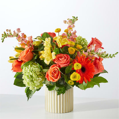 Autumn Sunshine Bouquet with Ivory Vase –  Le Bloom Floral, Le Mars IA