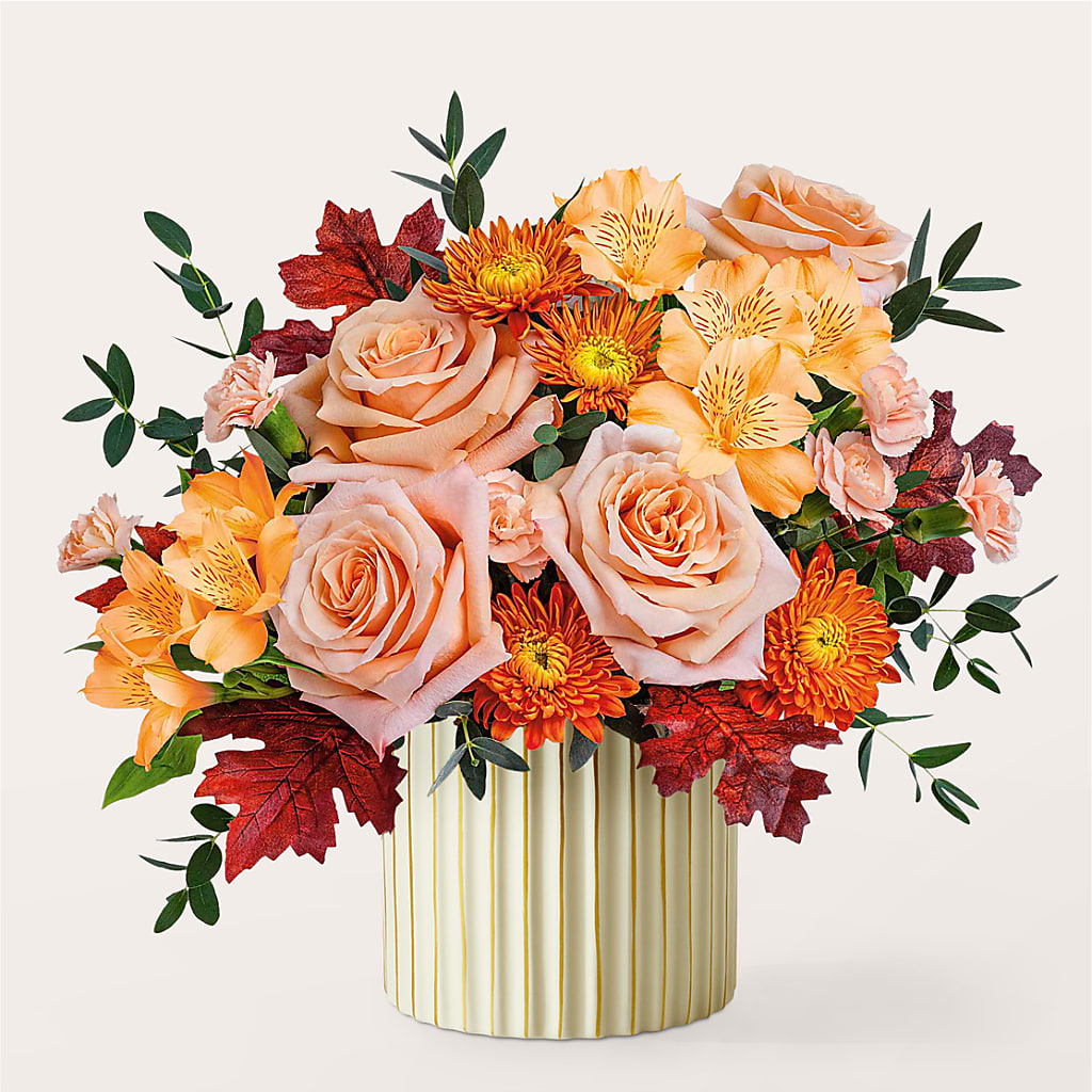 Spiced Latte Bouquet with Ivory Vase –  Le Bloom Floral, Le Mars IA