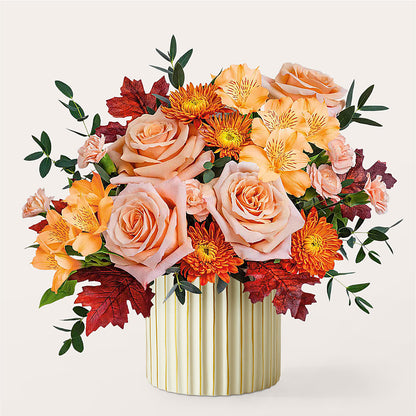 Spiced Latte Bouquet with Ivory Vase –  Le Bloom Floral, Le Mars IA