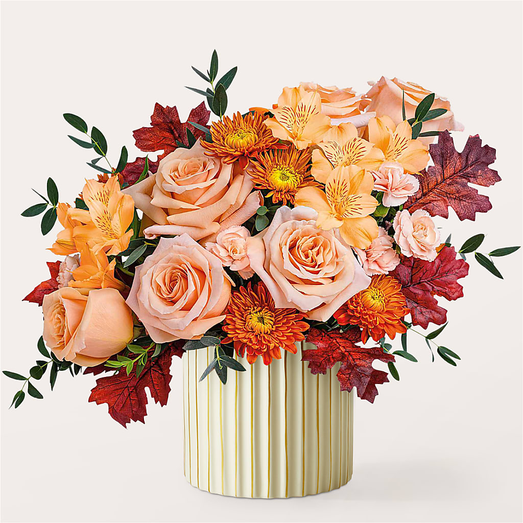 Spiced Latte Bouquet with Ivory Vase –  Le Bloom Floral, Le Mars IA
