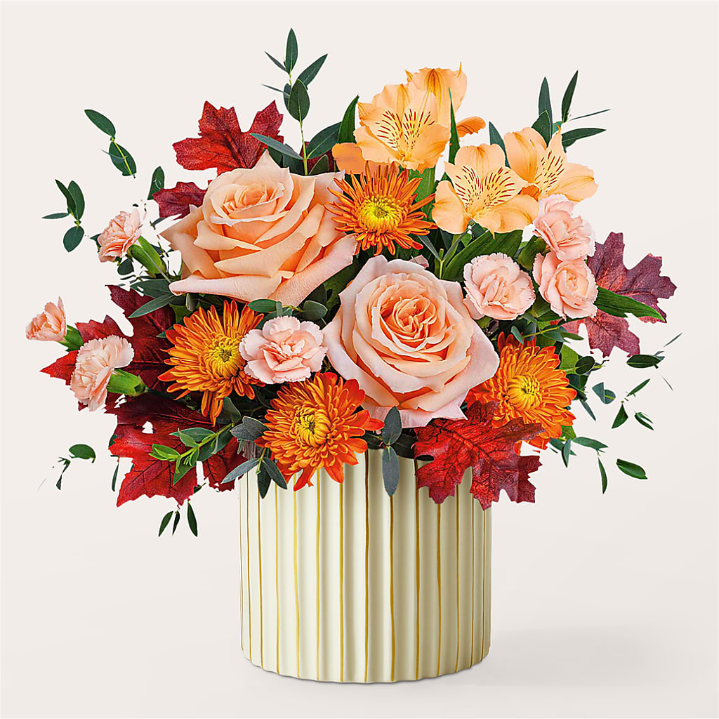 Spiced Latte Bouquet with Ivory Vase –  Le Bloom Floral, Le Mars IA