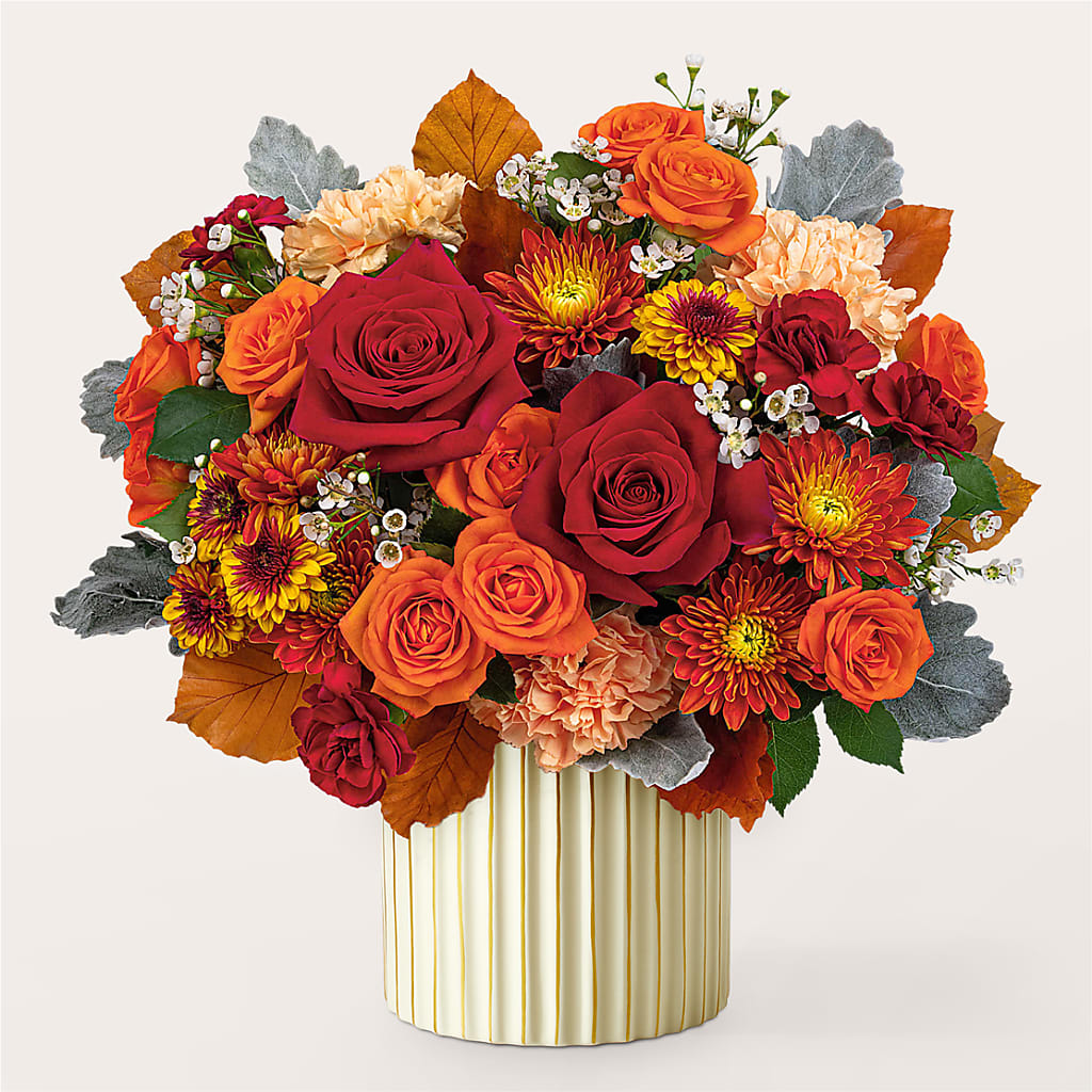 Merlot Bouquet with Ivory Vase –  Le Bloom Floral, Le Mars IA