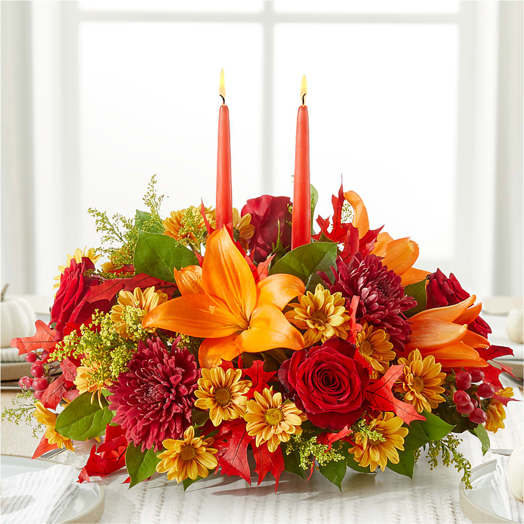 Autumn's Embrace Centerpiece –  Le Bloom Floral, Le Mars IA