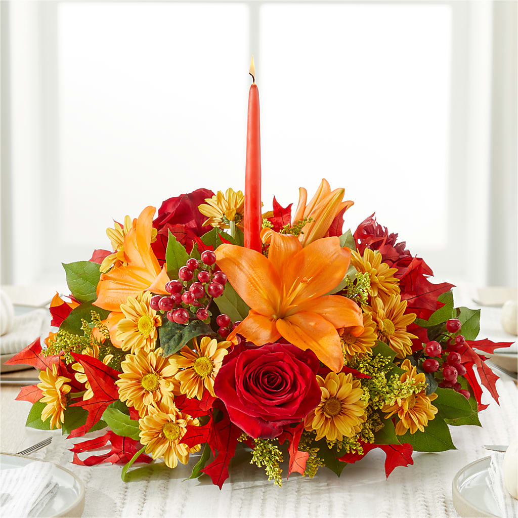 Autumn's Embrace Centerpiece –  Le Bloom Floral, Le Mars IA