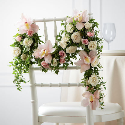 Orchid Rose Chair Décor –  Le Bloom Floral, Le Mars IA