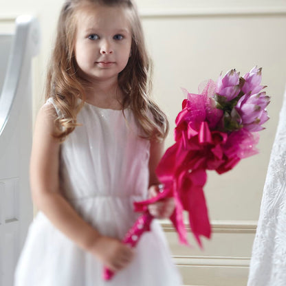 Sparkle Pink Flower Girl Bouquet –  Le Bloom Floral, Le Mars IA