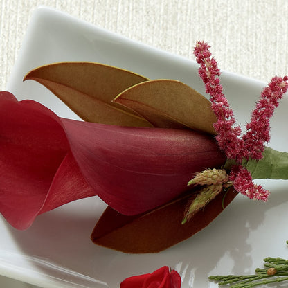Red Calla Boutonniere –  Le Bloom Floral, Le Mars IA